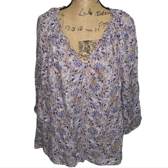 J.Jill Floral Very Cute Linen Relaxed Peasant Top Blouse Plus Size 4X - Picture 11 of 13